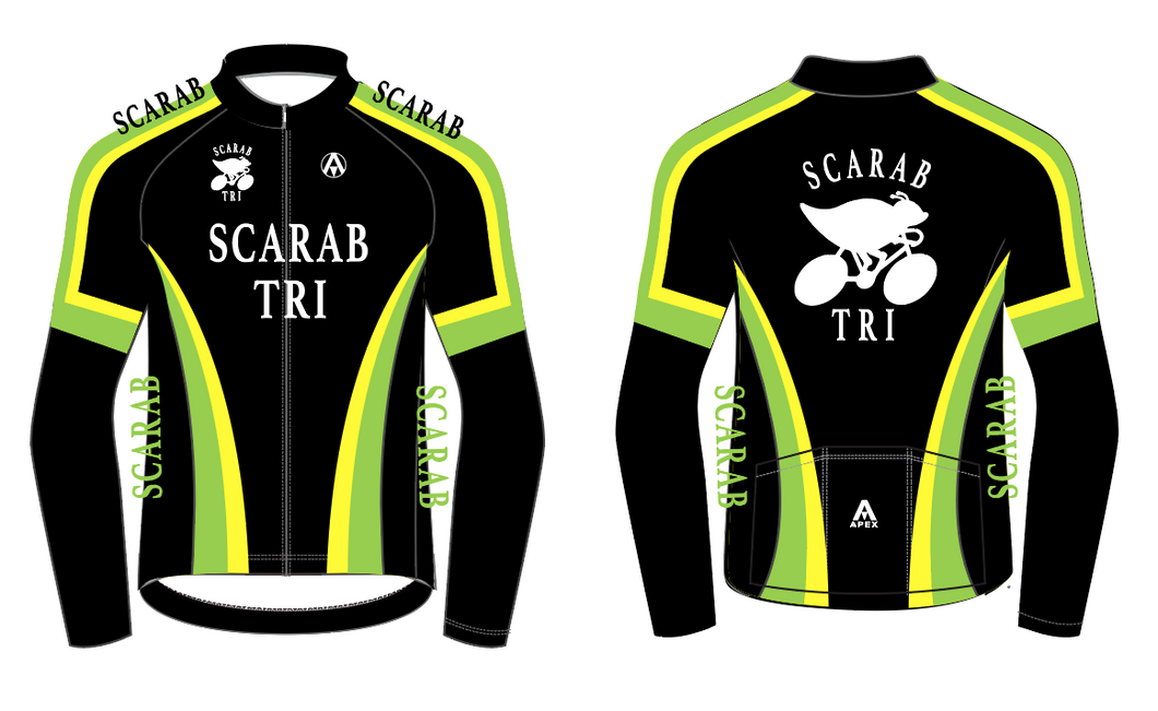 SCARAB TRI PRO LONG SLEEVE AERO JERSEY - BLACK
