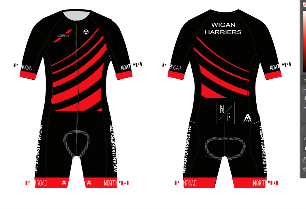 WIGAN HARRIERS TRI PRO ENDURANCE RACE SPEED TRI SUIT